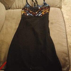 Black and Multicolored Sequin Dress